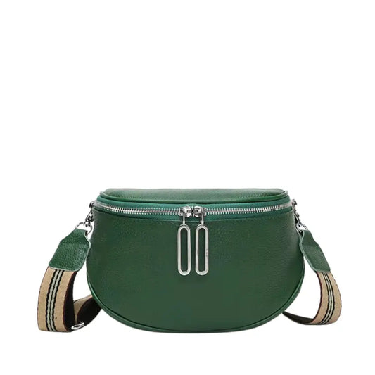 Bolsa Tiracolo Verde Couro Pequena Moon