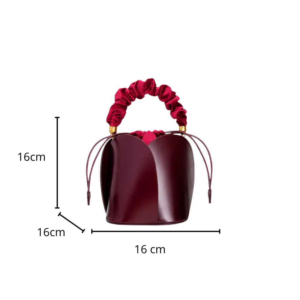 Bolsa Tiracolo Vinho Couro Pequena Pétala